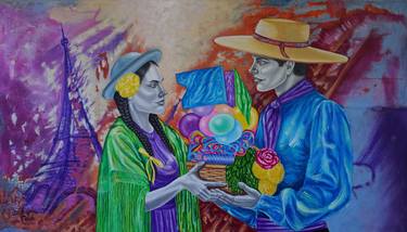 Original Folk Culture Paintings by Ivan Dario Calvo Zuluaga