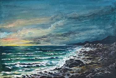 Painting of a rocky beach thumb