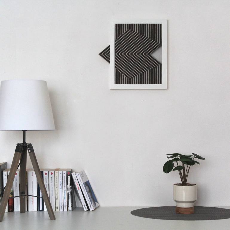 Original Black & White Abstract Painting by Martin Singer