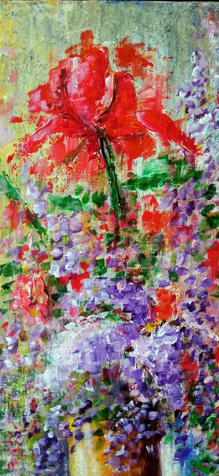 Original Fine Art Floral Painting by Anne Fioux