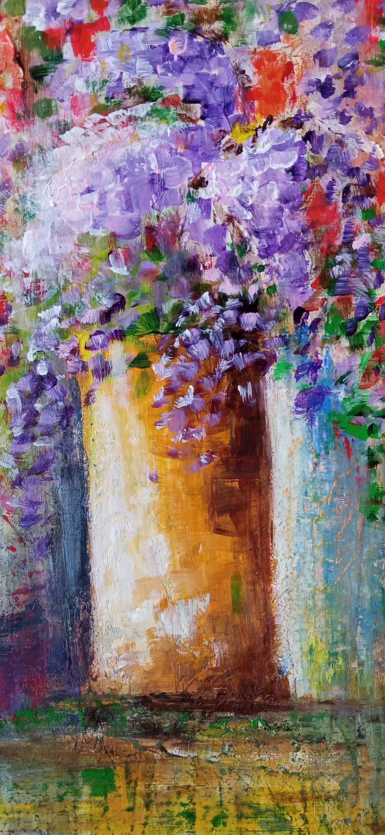 Original Fine Art Floral Painting by Anne Fioux