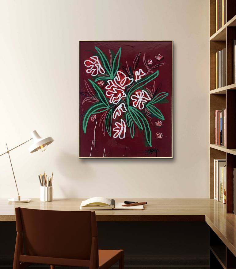 Original Abstract Floral Painting by Lauren Kelp