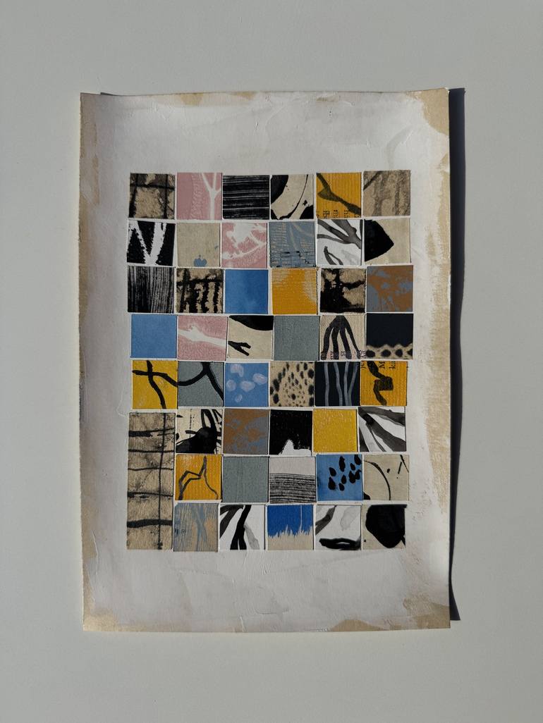 Original Abstract Geometric Mixed Media by Alisa Galitsyna