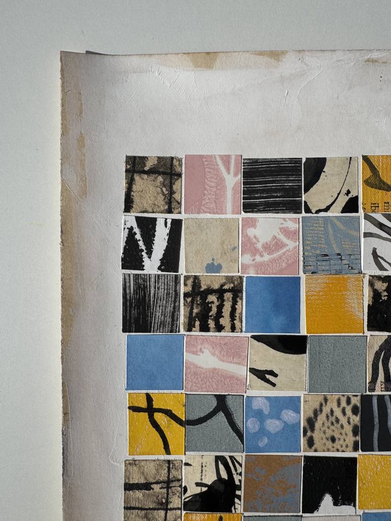 Original Abstract Geometric Mixed Media by Alisa Galitsyna