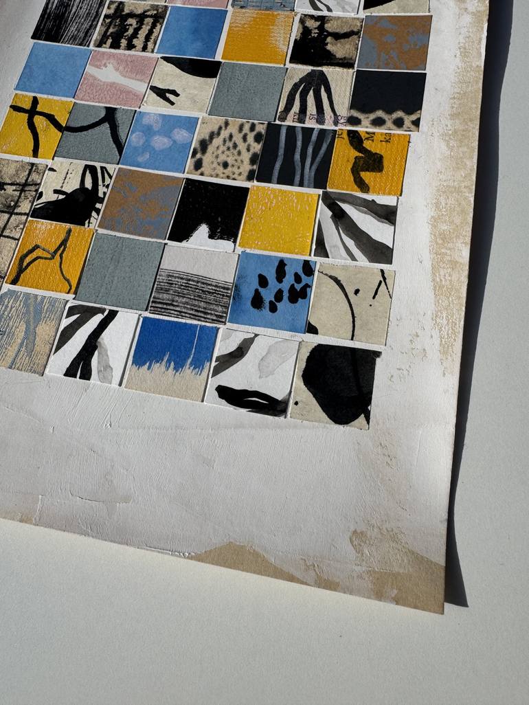 Original Abstract Geometric Mixed Media by Alisa Galitsyna
