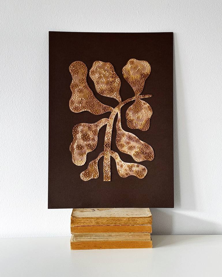 Original Abstract Expressionism Botanic Mixed Media by Alisa Galitsyna