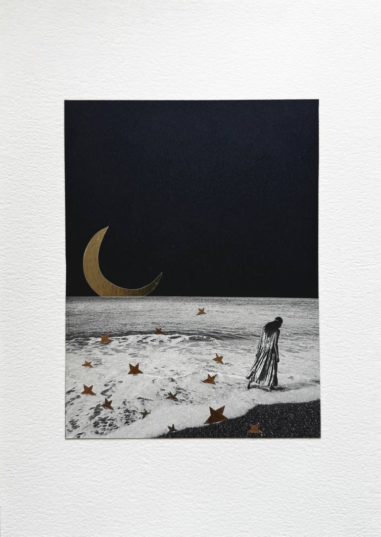 Original Women Collage by Alisa Galitsyna | Contemporary Art on Glue | After the Sunset