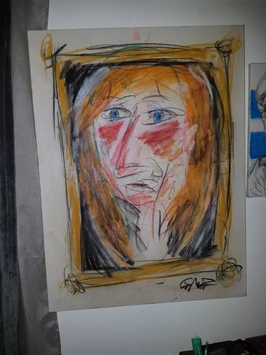 Original Abstract Portrait Drawing by Gary Freeman