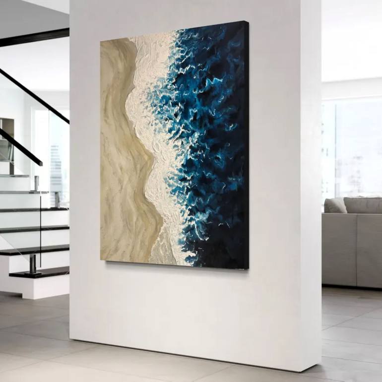 Original Abstract Beach Painting by Jill Dubuc