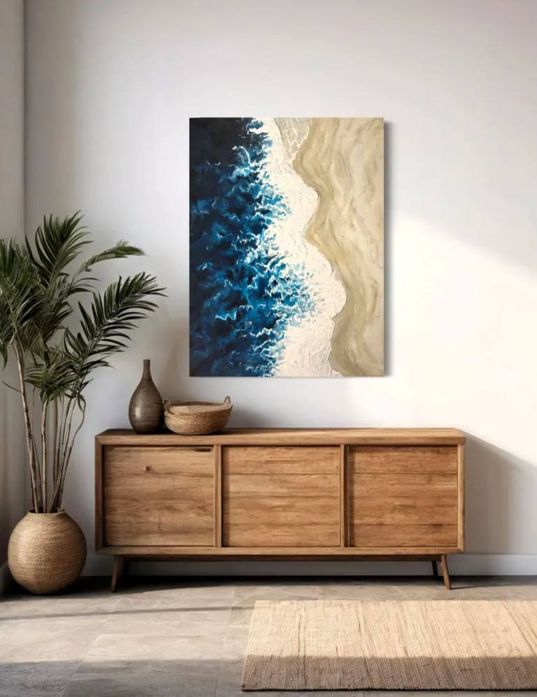 Original Abstract Beach Painting by Jill Dubuc