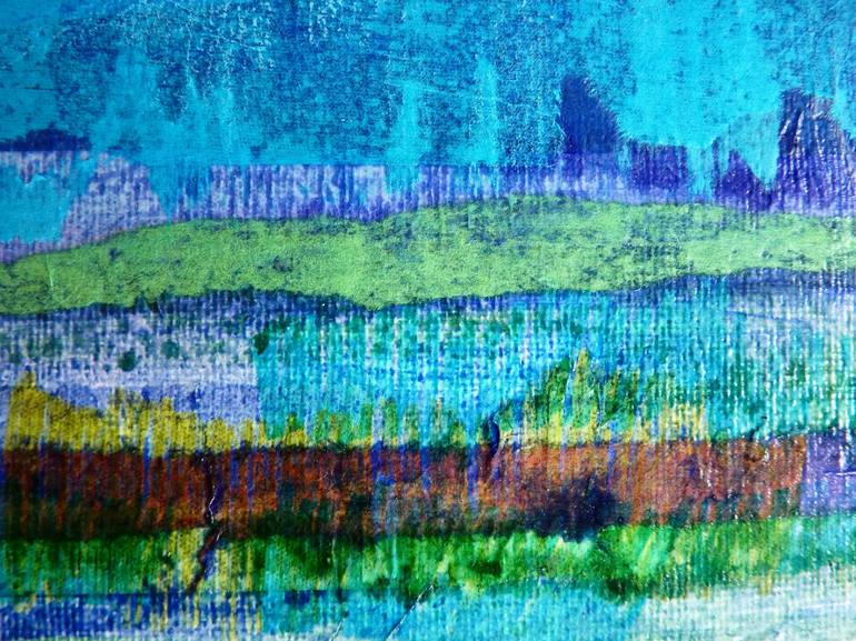 Original Abstract Landscape Collage by Maureen Mitchell