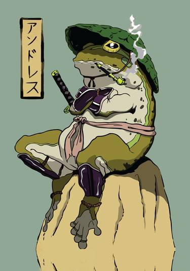 Victorious Samurai Frog Design thumb