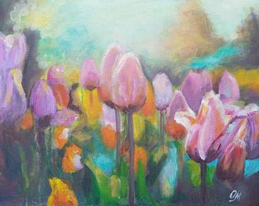 Original Color Field Painting Floral Paintings by Oksana Masiutkina