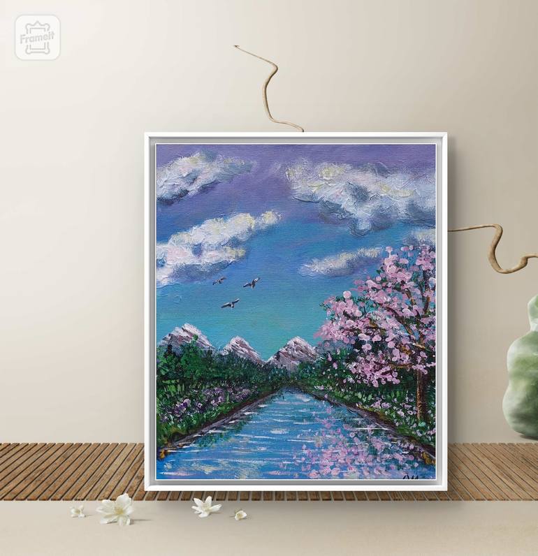 Original Color Field Painting Landscape Painting by Oksana Masiutkina