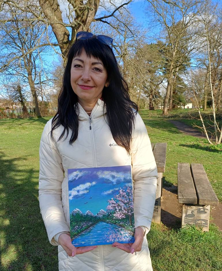 Original Color Field Painting Landscape Painting by Oksana Masiutkina