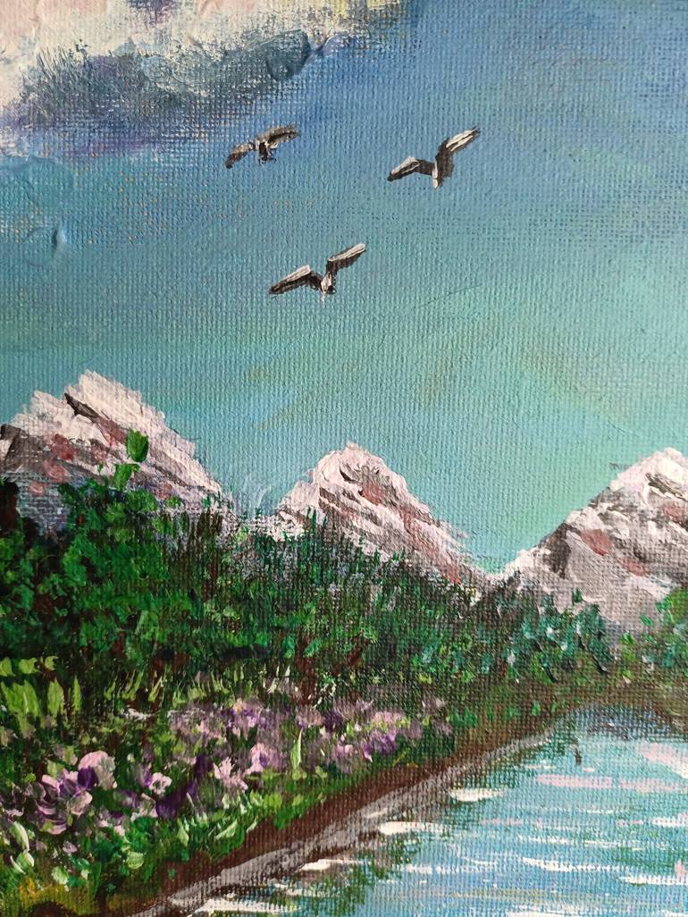 Original Color Field Painting Landscape Painting by Oksana Masiutkina
