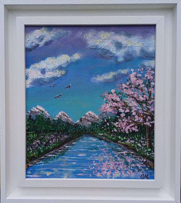 Original Color Field Painting Landscape Painting by Oksana Masiutkina