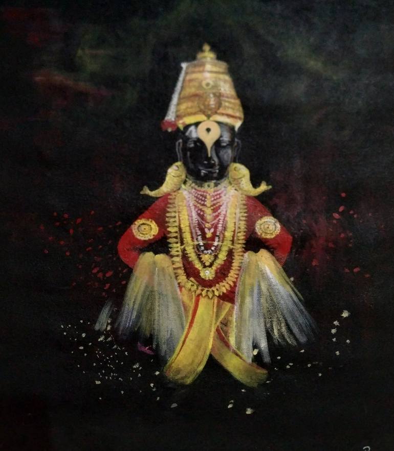 Vitthala, Shri Krishna Painting by Rahul Wagh | Saatchi Art