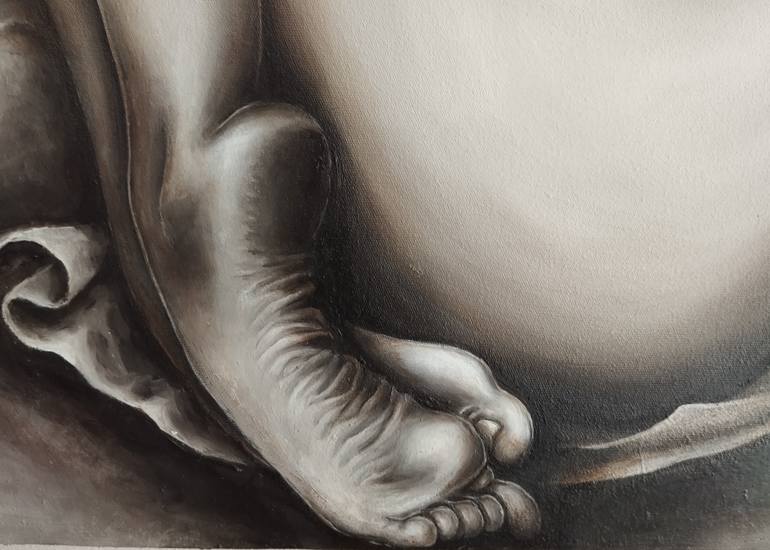 Original Black & White Nude Painting by Seyhan Bulut