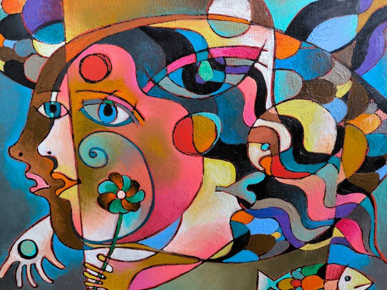 Original Abstract Expressionism Fantasy Drawing by Kata Sova
