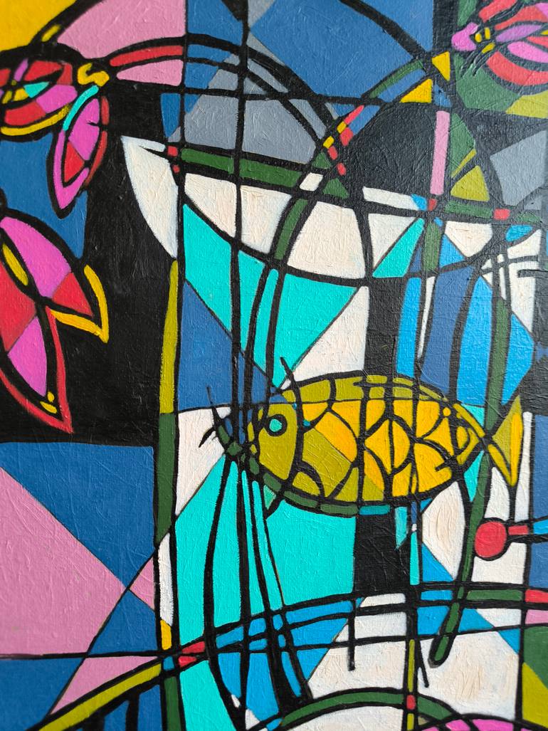 Original Algorithmic Abstract Painting by Kata Sova