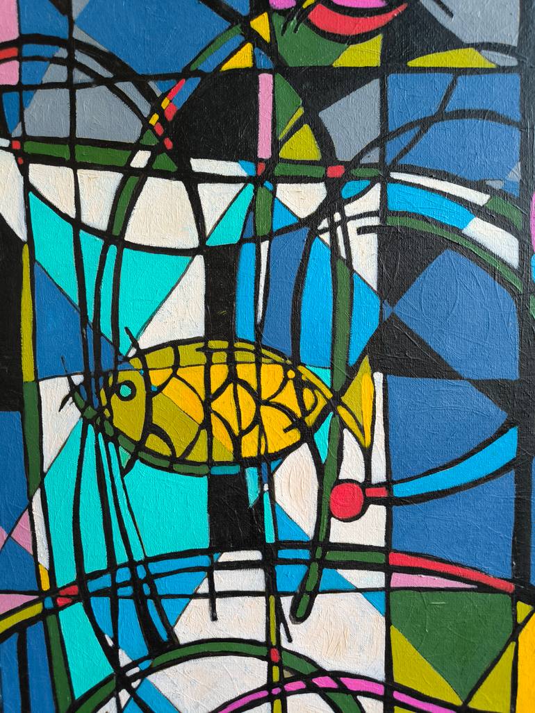 Original Algorithmic Abstract Painting by Kata Sova