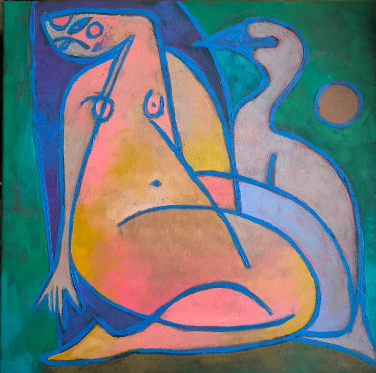 Print of Abstract Expressionism Classical Mythology Painting by Kata Sova