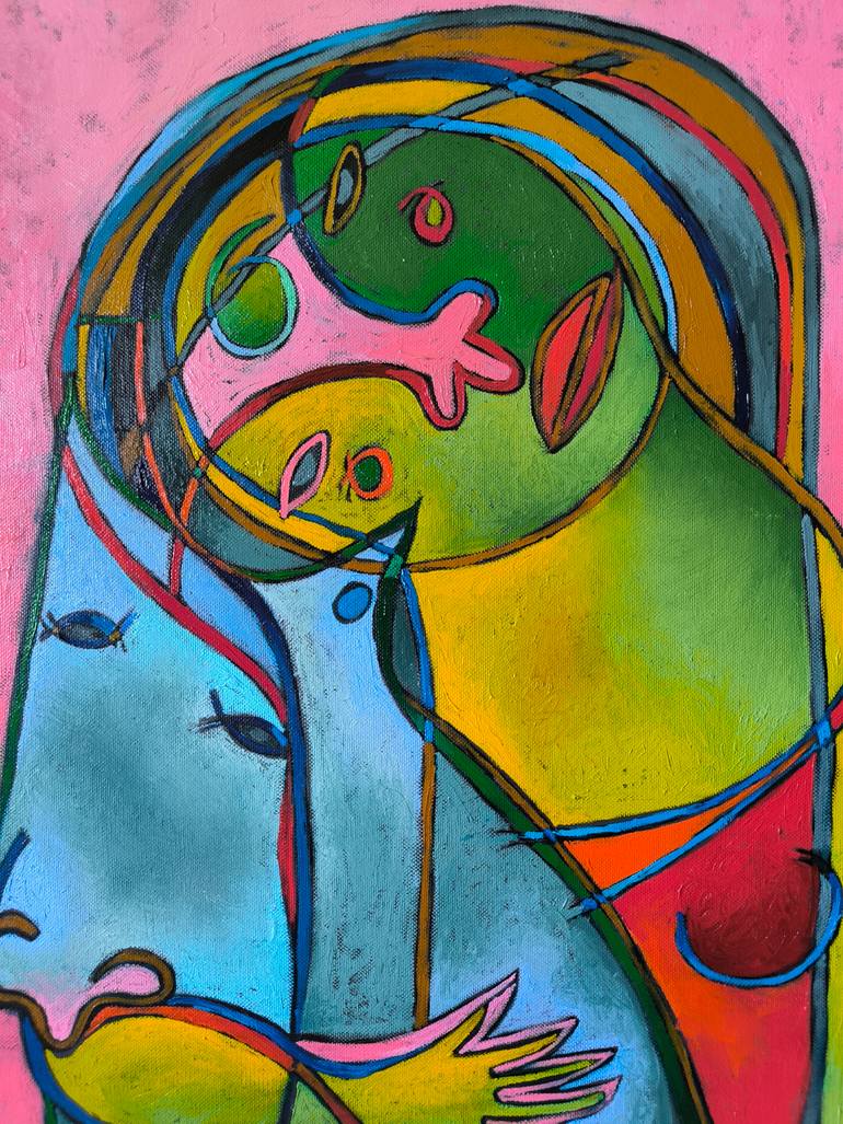 Original Abstract Animal Painting by Kata Sova