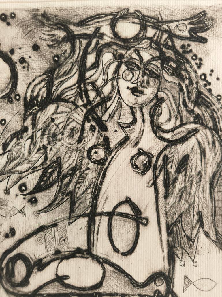 Original Abstract Women Printmaking by Kata Sova
