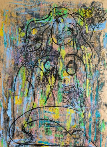 Original Abstract Expressionism Abstract Mixed Media by Kata Sova