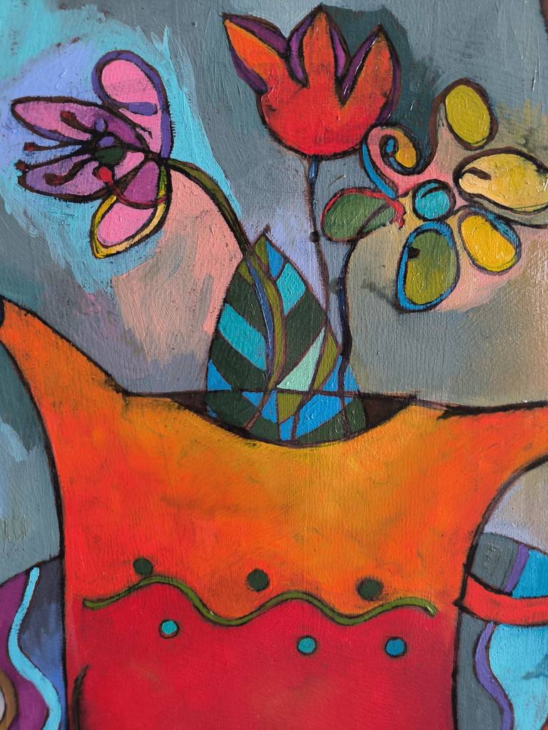 Original Abstract Botanic Painting by Katerina Sapozhkova