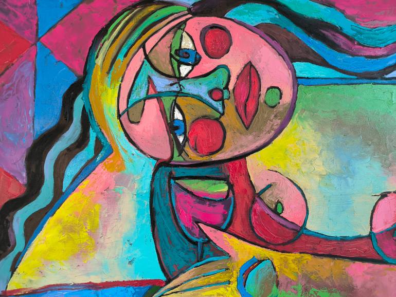 Original Abstract Geometric Painting by Kata Sova