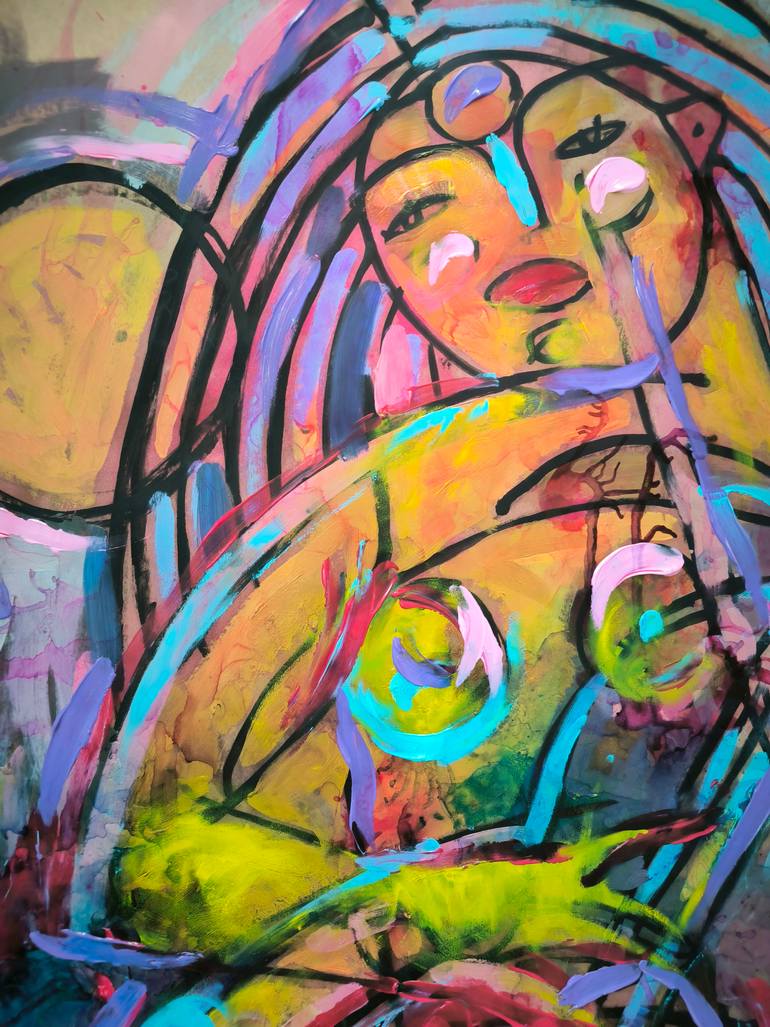 Original Abstract Expressionism Abstract Painting by Kata Sova