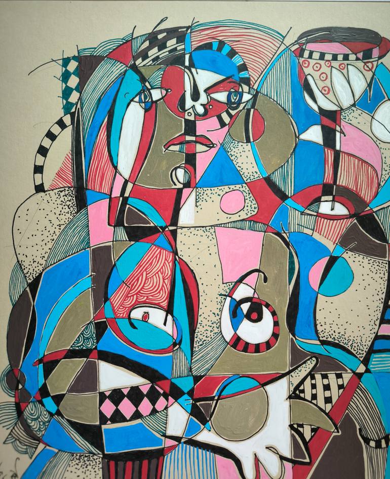 Original Algorithmic Abstract Painting by Kata Sova