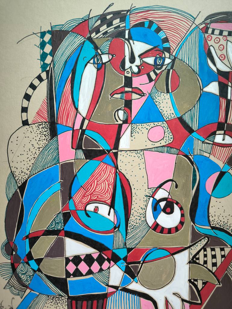 Original Algorithmic Abstract Painting by Kata Sova