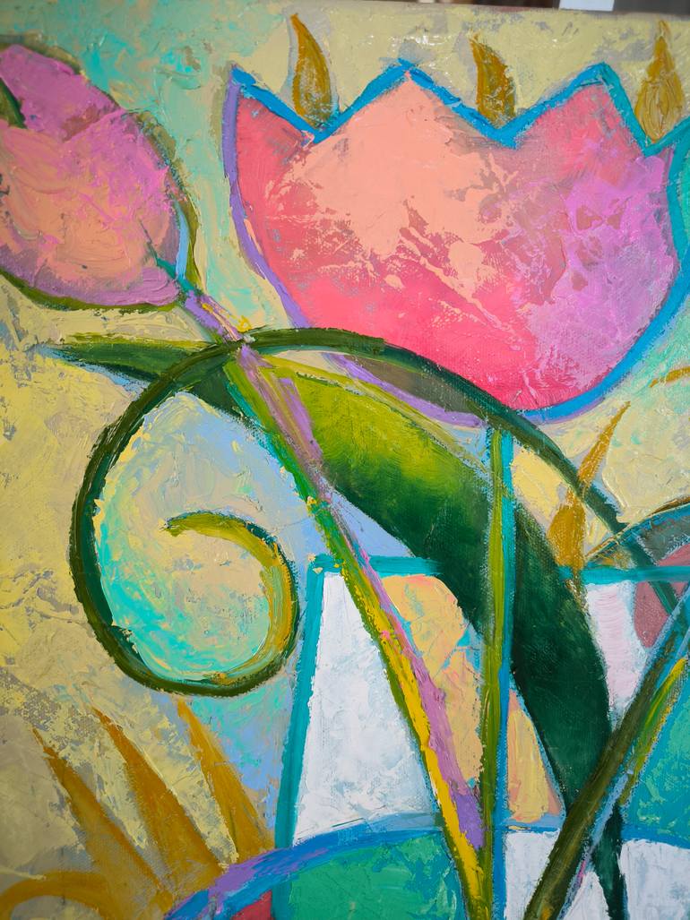 Original Abstract Botanic Painting by Kata Sova