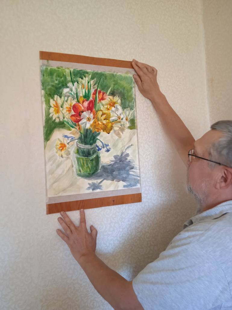 Original Impressionism Floral Painting by Andrei Bulatov