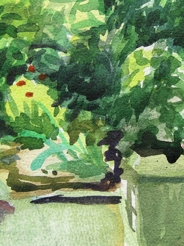 Original Impressionism Garden Painting by Andrei Bulatov