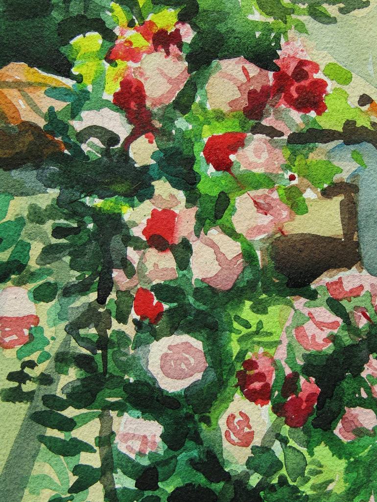 Original Impressionism Garden Painting by Andrei Bulatov