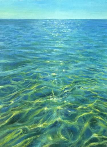 Original Geometric Seascape Painting by Aliya Shagieva