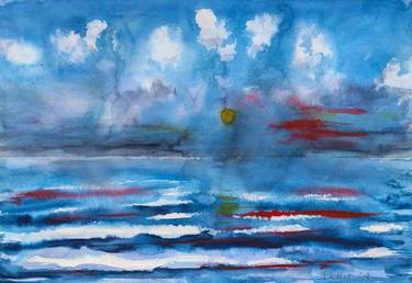 Print of Expressionism Seascape Paintings by Albertus Bekker