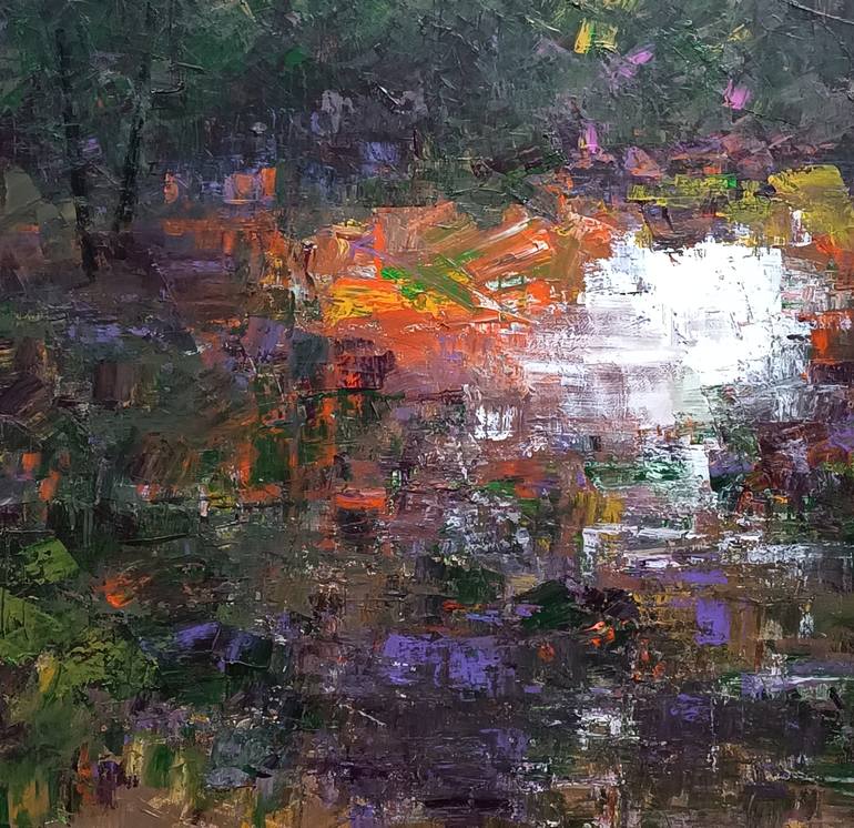 Original Impressionism Landscape Painting by Magunta Dayakar