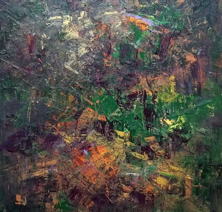 Original Abstract Expressionism Landscape Painting by Magunta Dayakar