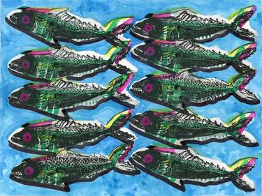 Print of Fish Mixed Media by Joseph Lussier