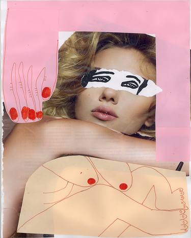 Original Street Art Nude Collage by Claudio Parentela