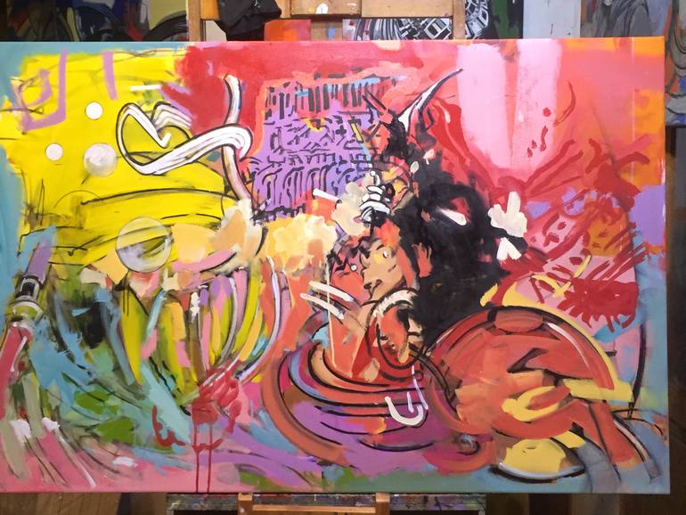 Original Abstract Expressionism Abstract Painting by Claudia Collao