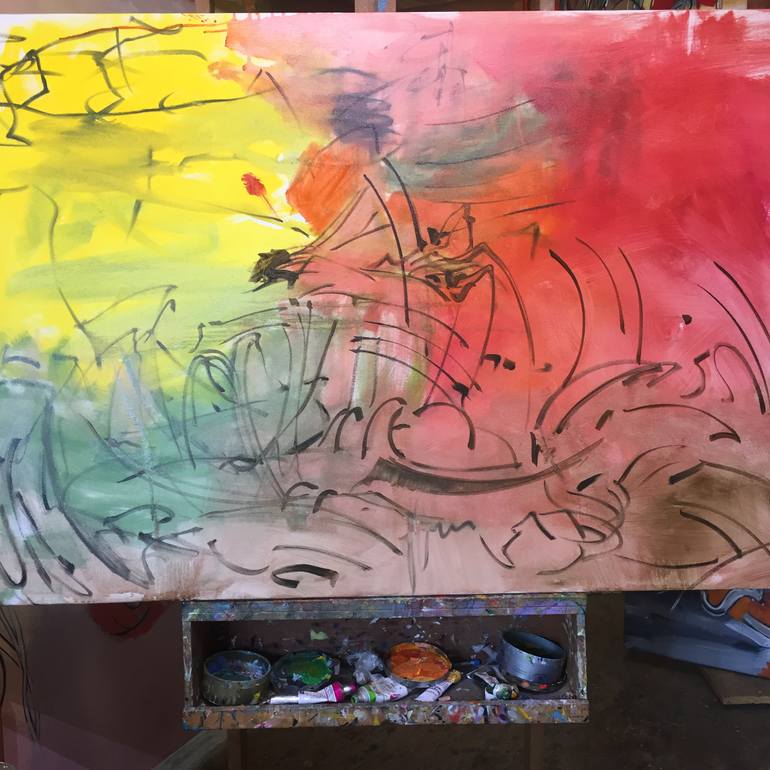 Original Abstract Expressionism Abstract Painting by Claudia Collao