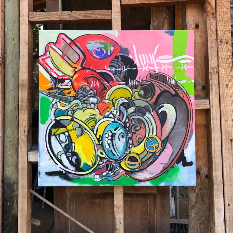 Original Abstract Expressionism Abstract Painting by Claudia Collao