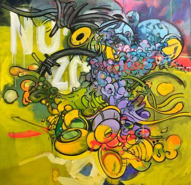 Original Abstract Expressionism Abstract Painting by Claudia Collao
