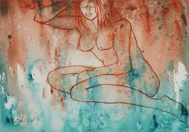 Original Abstract Expressionism Nude Paintings by Lizi V Art